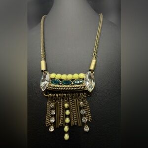 Silpada K&R Neon Fringe necklace brass, resin beads, and Swarovski crystals